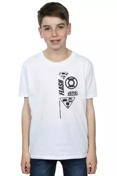 Футболка с нагрудными значками Лиги справедливости DC Comics, белый