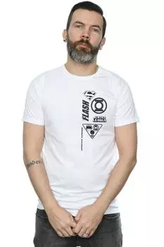 Футболка с нагрудными значками Лиги справедливости DC Comics, белый