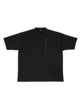 Футболка с наклейкой размера Extra Oversized Balenciaga, черный