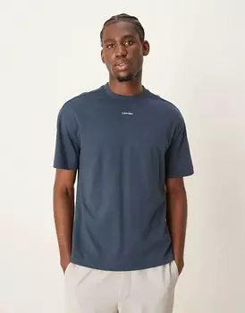 Футболка с нано-логотипом синего цвета Calvin Klein