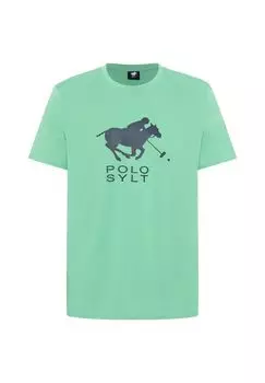 Футболка с напечатанным логотипом POLO SYLT, цвет Marine Green