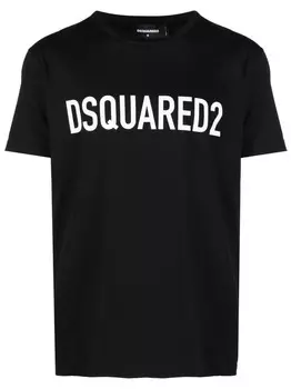 Футболка с напускным логотипом Dsquared2, черный