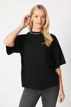 футболка с напуском Dorothy Perkins, черный