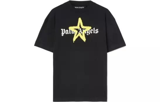 Футболка с напылением звезд Palm Angels, черный