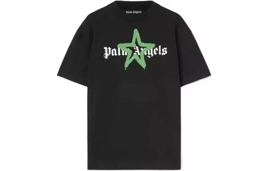 Футболка с напылением звезд Palm Angels, черный