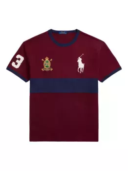 Футболка с нашивками и цветными блоками POLO RALPH LAUREN, красный