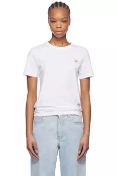 Футболка с нашивкой «Белый лисенок» Maison Kitsun