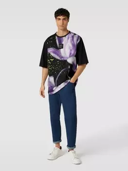 Футболка с нашивкой-лейблом модели «Timono Lotus» BOSS, черный