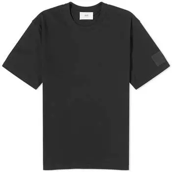 Футболка с нашивкой-логотипом AMI Paris, черный