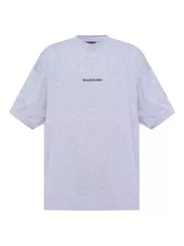 Футболка с нашивкой-логотипом BALENCIAGA, серый