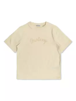 Футболка с нашивкой-логотипом Burberry Kids, нейтральный