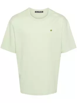 Футболка с нашивкой-логотипом из органического хлопка Acne Studios, зеленая