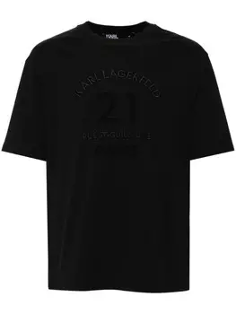 Футболка с нашивкой-логотипом Карла Лагерфельда Karl Lagerfeld, черный