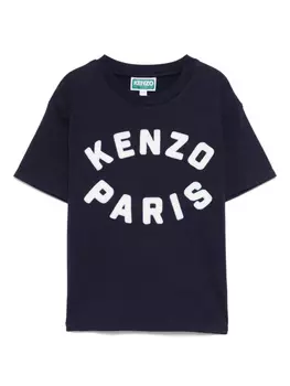 Футболка с нашивкой-логотипом Kenzo Kids, синий