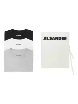 Футболка с нашивкой-логотипом (комплект из трех) JIL SANDER, серый