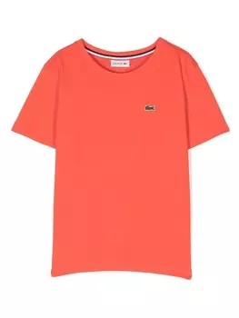 Футболка с нашивкой-логотипом Lacoste Kids, оранжевый