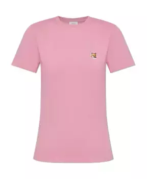 Футболка с нашивкой логотипом Maison Kitsun, розовый