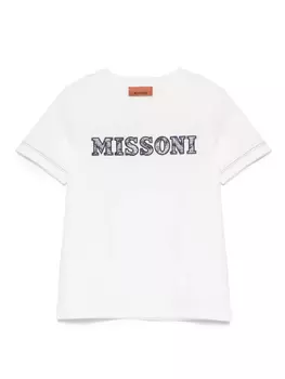 Футболка с нашивкой-логотипом Missoni Kids, белый