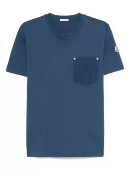 Футболка с нашивкой-логотипом Moncler, синий