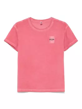 Футболка с нашивкой-логотипом Moschino, красный