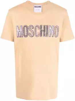Футболка с нашивкой-логотипом Moschino, нейтральный