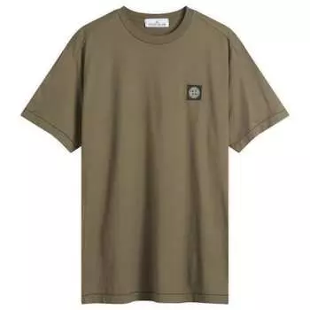 Футболка с нашивкой-логотипом Stone Island, цвет military green