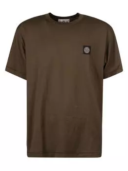 Футболка с нашивкой-логотипом Stone Island, хаки