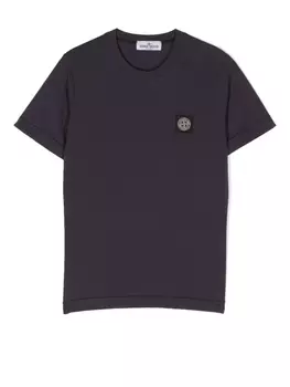 Футболка с нашивкой-логотипом Stone Island Junior, синий