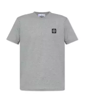 Футболка с нашивкой логотипом Stone Island, серый