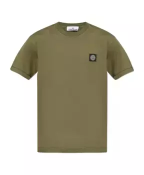 Футболка с нашивкой логотипом Stone Island, зеленый