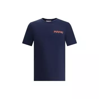 Футболка с нашивкой Marni, синий