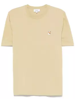 Футболка с нашивкой на голову «Лиса» от Maison Kitsun, зеленый