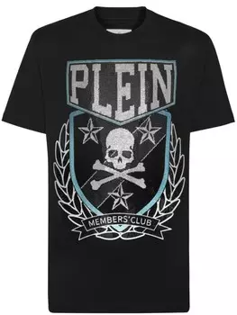 Футболка с нашивкой Philipp Plein Skull&Bones, черный