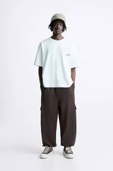 Футболка с нашивкой с фото ZARA, белый