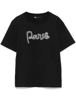 Футболка с нашивкой, украшенной жемчугом Maje, черный