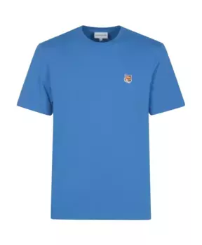 Футболка с нашивкой в виде головы лисы Maison Kitsun, синий