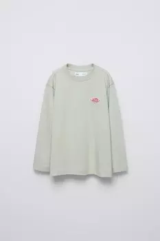 Футболка с нашивкой ZARA, светло-зеленый