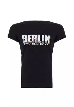 Футболка с необычным принтом «Берлин» CIPO & BAXX, черный