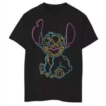 Футболка с неоновой вышивкой и рисунком Disney's Lilo & Stitch для мальчиков 8–20 лет Licensed Character