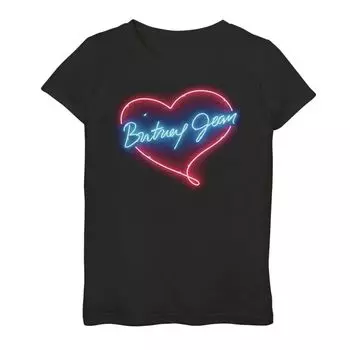 Футболка с неоновой вывеской и графическим рисунком для девочек Britney Jean Heart Licensed Character