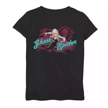 Футболка с неоновой вывеской «Marvel Spider-Gwen Ghost-Spider» для девочек 7–16 лет Licensed Character