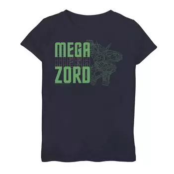 Футболка с неоновым контуром Mega Zord для девочек 7–16 лет Power Rangers Licensed Character