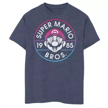 Футболка с неоновым круглым логотипом Nintendo Super Mario Bros 1985 для мальчиков 8–20 лет Licensed Character