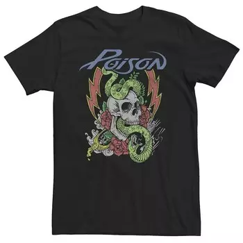 Футболка с неоновым логотипом Big & Tall Poison Snake Skull Licensed Character, черный