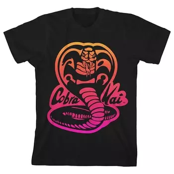 Футболка с неоновым логотипом Cobra Kai для мальчиков 8–20 лет Licensed Character, черный