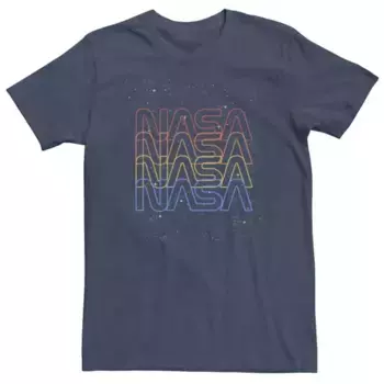 Футболка с неоновым логотипом NASA и градиентом для больших размеров Licensed Character, синий