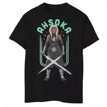 Футболка с неоновым рисунком для мальчиков 8–20 лет «Звездные войны: Мандалорец среди звезд» Star Wars