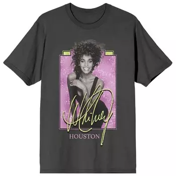 Футболка с неоновым рисунком для юниоров Whitney Houston Licensed Character, серый