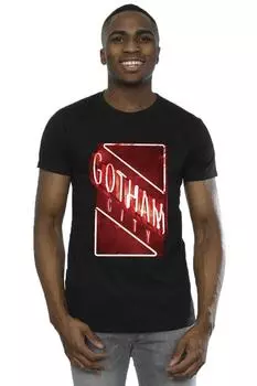 Футболка с неоновыми огнями «Бэтмен Готэм-сити» DC Comics, черный