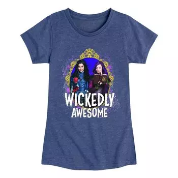 Футболка с невероятно крутым рисунком для девочек 7–16 лет «Потомки Диснея» Mal & Evie Disney